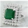 Image 2 : 6.50 CTW Emerald 18K White Gold Diamond Ring