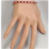 Image 3 : 14.26CTW Natural Red Ruby And Diamond Bracelet In 18K Yellow Gold