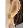Image 3 : 12.30 CTW Natural Morganite And Diamond Earrings 18K Solid Yellow Gold