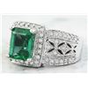 Image 2 : 3.06 CTW Emerald 18K White Gold Diamond Ring