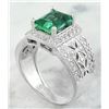 Image 3 : 3.06 CTW Emerald 18K White Gold Diamond Ring