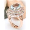 Image 5 : 4.27 CTW Natural Aquamarine 14K Solid Rose Gold Diamond Ring