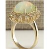 Image 3 : 6.26 CTW Natural Opal And Diamond Ring In 18K Solid Yellow Gold