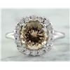 Image 1 : 3.70 CTW Morganite 18K White Gold Diamond Ring