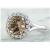 Image 2 : 3.70 CTW Morganite 18K White Gold Diamond Ring