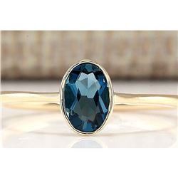 0.60 CTW Natural Topaz And Diamond Ring In 18K Yellow Gold