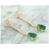 Image 3 : 5.10 CTW Emerald 18K Yellow Gold Diamond Errings