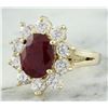 Image 2 : 3.55 CTW Ruby 18K Yellow Gold Diamond Ring