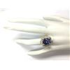 Image 4 : 6.47 CTW Natural Blue Tanzanite And Diamond Ring In 18K Yellow Gold