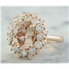 Image 2 : 3.90 CTW Morganite 18K Rose Gold Diamond Ring