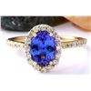 Image 1 : 2.23 CTW Natural Tanzanite 18K Solid Yellow Gold Diamond Ring