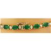 Image 3 : 31.60 CTW Emerald 14K Yellow Gold Diamond Necklace