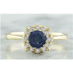 0.72 CTW Sapphire 14K Yellow Gold Diamond Ring