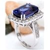 Image 5 : 17.53 CTW Natural Tanzanite 14K Solid White Gold Diamond Ring