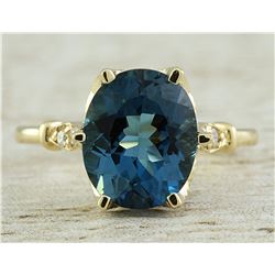 3.41 CTW Topaz 18K Yellow Gold Diamond Ring