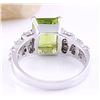 Image 3 : 3.05 CTW Natural Peridot 14K Solid White Gold Diamond Ring