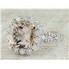 Image 2 : 3.70 CTW Morganite 18K White Gold Diamond Gold