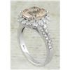 Image 3 : 3.70 CTW Morganite 18K White Gold Diamond Gold