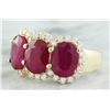Image 2 : 8.32 CTW Ruby 14K Yellow Gold Diamond Ring