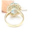 Image 3 : 6.92 CTW Natural Aquamarine 14K Solid Yellow Gold Diamond Ring