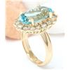 Image 4 : 6.92 CTW Natural Aquamarine 14K Solid Yellow Gold Diamond Ring