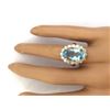Image 5 : 6.92 CTW Natural Aquamarine 14K Solid Yellow Gold Diamond Ring