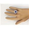 Image 4 : 5.68 CTW Natural Blue Tanzanite And Diamond Ring 14k Solid White Gold
