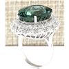Image 3 : 19.90 CTW Natural Green Tourmaline And Diamond Ring 14k Solid White Gold
