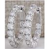 Image 1 : 3.48CTW Natural Diamond Hoop Earrings 18K Solid White Gold