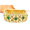 Image 1 : 0.45 CTW Natural Emerald 18K Solid Yellow Gold Diamond Ring
