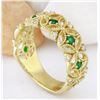 Image 4 : 0.45 CTW Natural Emerald 18K Solid Yellow Gold Diamond Ring