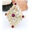 Image 2 : 1.90 CTW Natural Ruby 18K Solid Yellow Gold Diamond Ring