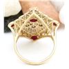 Image 4 : 1.90 CTW Natural Ruby 18K Solid Yellow Gold Diamond Ring