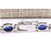 Image 2 : 16.97 CTW Natural Sapphire And Diamond Bracelet In 18K Solid White Gold