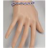 Image 3 : 17.59 CTW Natural Tanzanite And Dimond Bracelet In 14k Solid White Gold