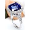 Image 5 : 12.07 CTW Natural Tanzanite 18K Solid White Gold Diamond Ring