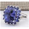Image 2 : 9.14 CTW Natural Blue Tanzanite And Diamond Ring 18K Solid White Gold