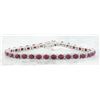Image 1 : 14.00 CTW Ruby 18K White Gold Diamond Bracelet