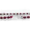Image 2 : 14.00 CTW Ruby 14K White Gold Diamond Bracelet