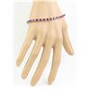 Image 4 : 14.00 CTW Ruby 14K White Gold Diamond Bracelet