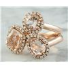 Image 2 : 5.69 CTW Morganite 18K Rose Gold Diamond Ring