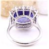 Image 3 : 10.81 CTW Natural Tanzanite 18K Solid White Gold Diamond Ring