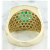 Image 3 : 4.59 CTW Mens Emerald 18K Yellow Gold Diamond Ring