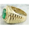 Image 4 : 4.59 CTW Mens Emerald 18K Yellow Gold Diamond Ring