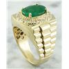 Image 5 : 4.59 CTW Mens Emerald 18K Yellow Gold Diamond Ring