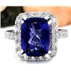 Image 1 : 7.96 CTW Natural Tanzanite 18K Solid White Gold Diamond Ring