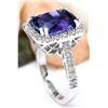 Image 4 : 7.96 CTW Natural Tanzanite 18K Solid White Gold Diamond Ring