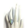 Image 4 : 7.70 CTW Natural Opal And Diamond Ring In 14K Solid White Gold