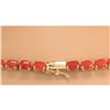 Image 3 : 38.32 CTW Natural Red Coral And Diamond Necklace In 18K Yellow Gold