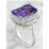 Image 5 : 7.50 CTW Amethyst 14K White Gold Diamond ring